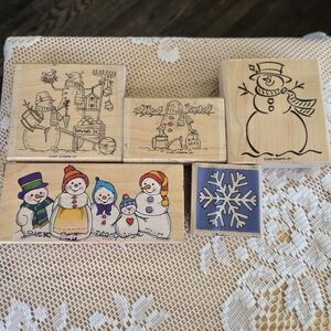 Stampin' Up! Snowman and Snowflake Stamp Set - Multicolor